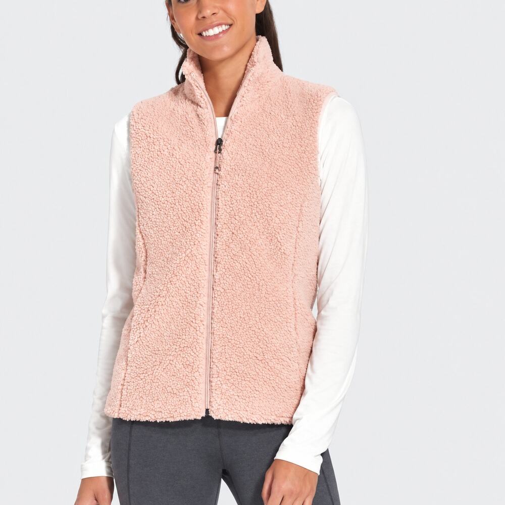 CALIA Carrie Underwood Cream Sherpa Fleece Full Zip Vest M